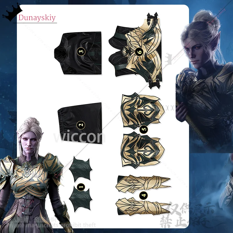 Minthara Cosplay Spiel Baldur3Gate Anime Hübsches Kostüm Pu Sexy Overall Elf Uniform Perücken Earwear Für Halloween Cos Angepasst