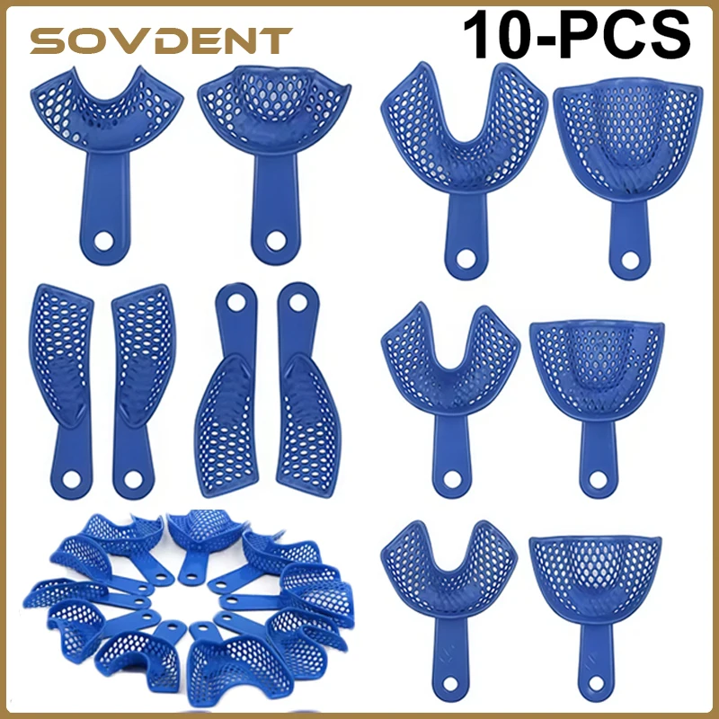Dental Impression Trays Plastic-Steel Dental High Temperature Disinfection Teeth Holder Denture Model Holder Dentist Materials