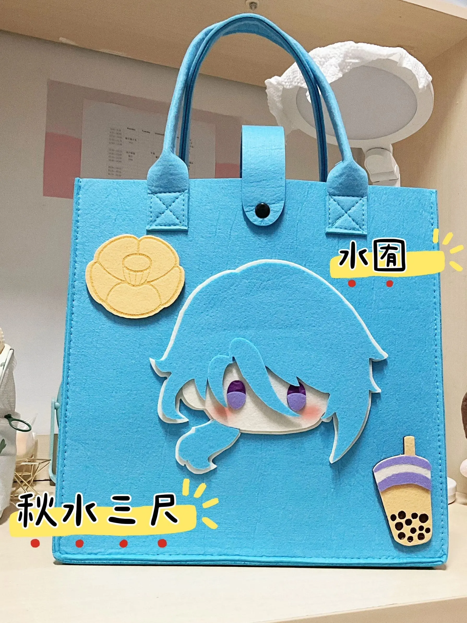 

2023 New In Stock Genshin Impact Kamisato Ayato Felt Bag 30x30x15cm Comic Tote Bags