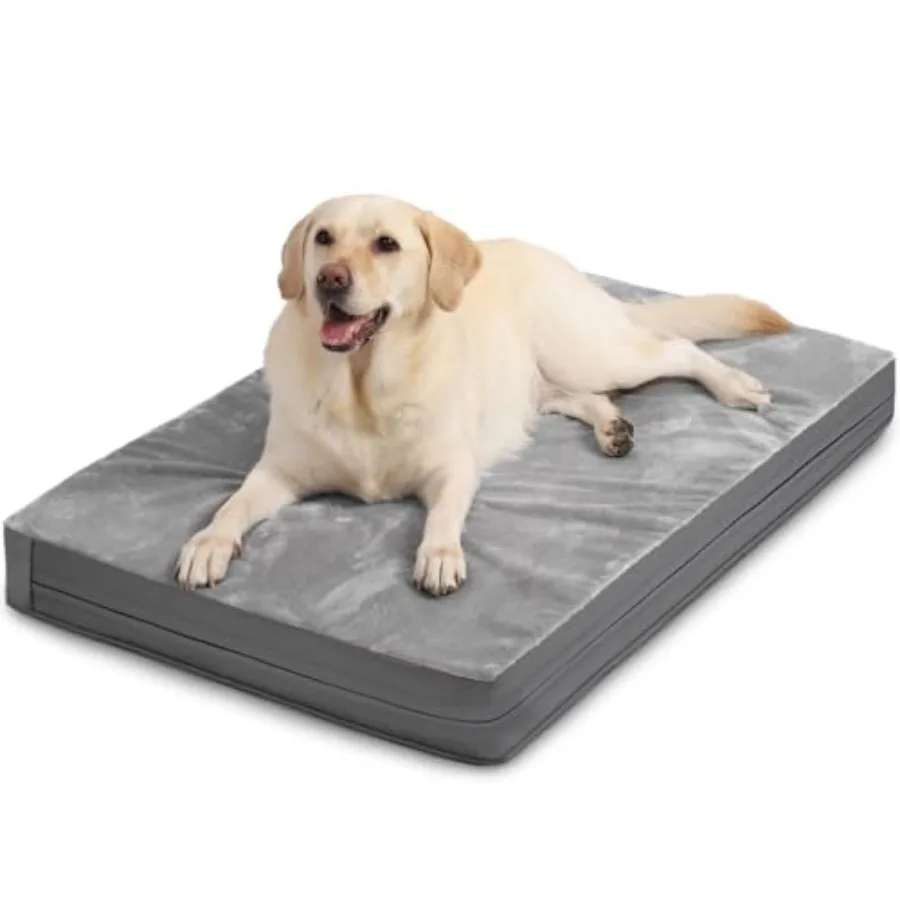 

Waterproof XXL Dog Beds Large Sized Dog, Outdoor Washable Crate Pad 48 inch, Jumbo XXLarge Orthopedic Foam Pet Bed with Removab
