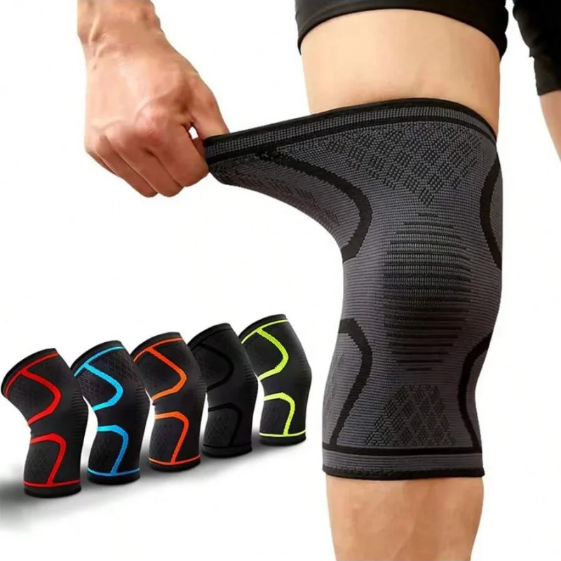 1 Stück elastische, atmungsaktive Kompressions-Kniebandage, Knie-Stützbandage für Basketball, Laufen und Radfahren