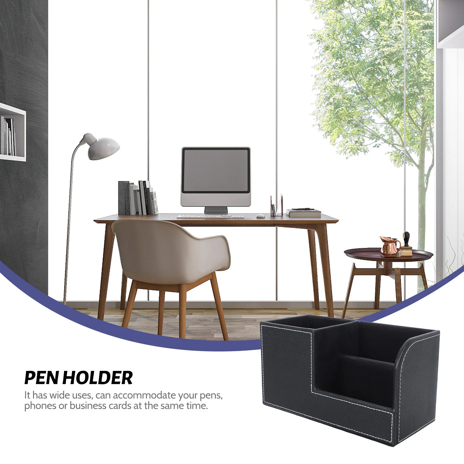 1 قطعة حامل Pu مكتب منظم مكتب للقرطاسية الإبداعية صندوق أدوات مكتب تخزين الأعمال منظم سطح المكتب