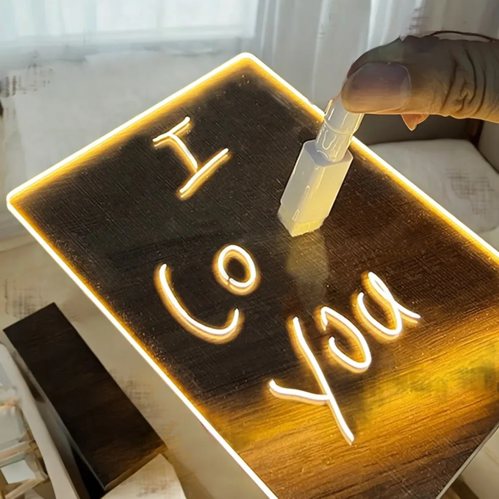 Colorful and Charming Festive USB LED Night Light Message Board with Pen - Creative and Decorative Gift for Children and Girlfri