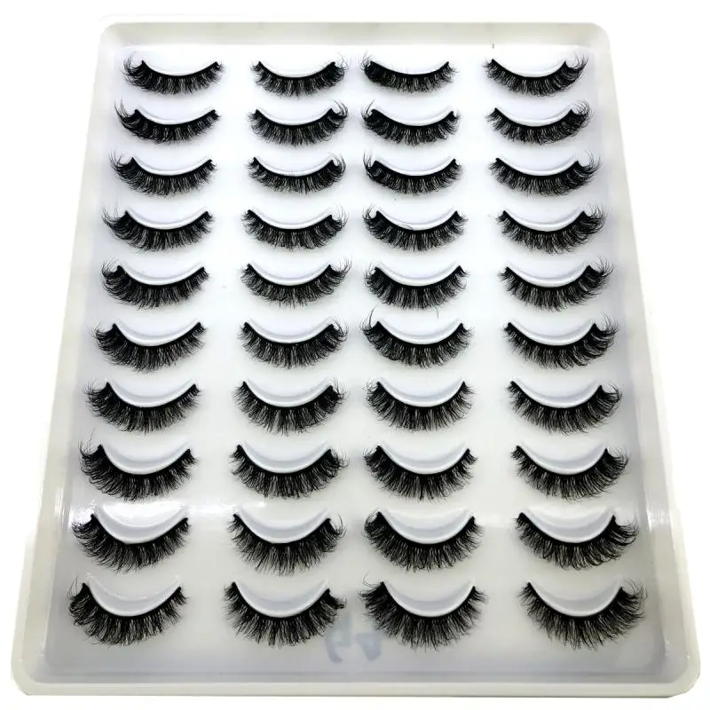 Nouveau 20 paires de cils oeil de chat cils de vison 3D naturels Volume moelleux faux cils de vison sans cruauté cils vaporeux maquillage Cilios