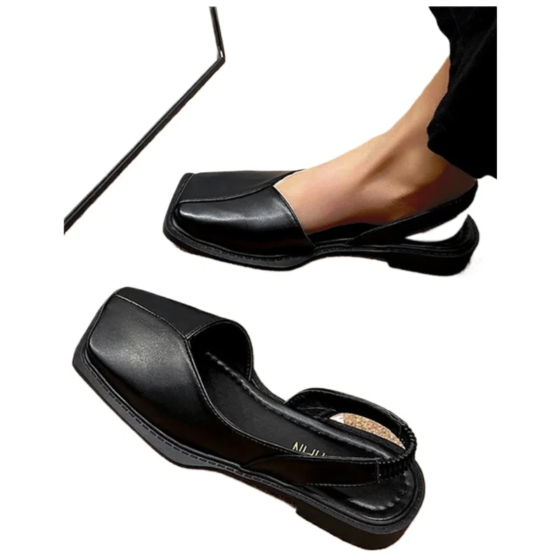 

2026 Low Heels Slip On Summer Shoes For Women Trend Heeled Sandalias Mujer Elegant Women's Sandals.