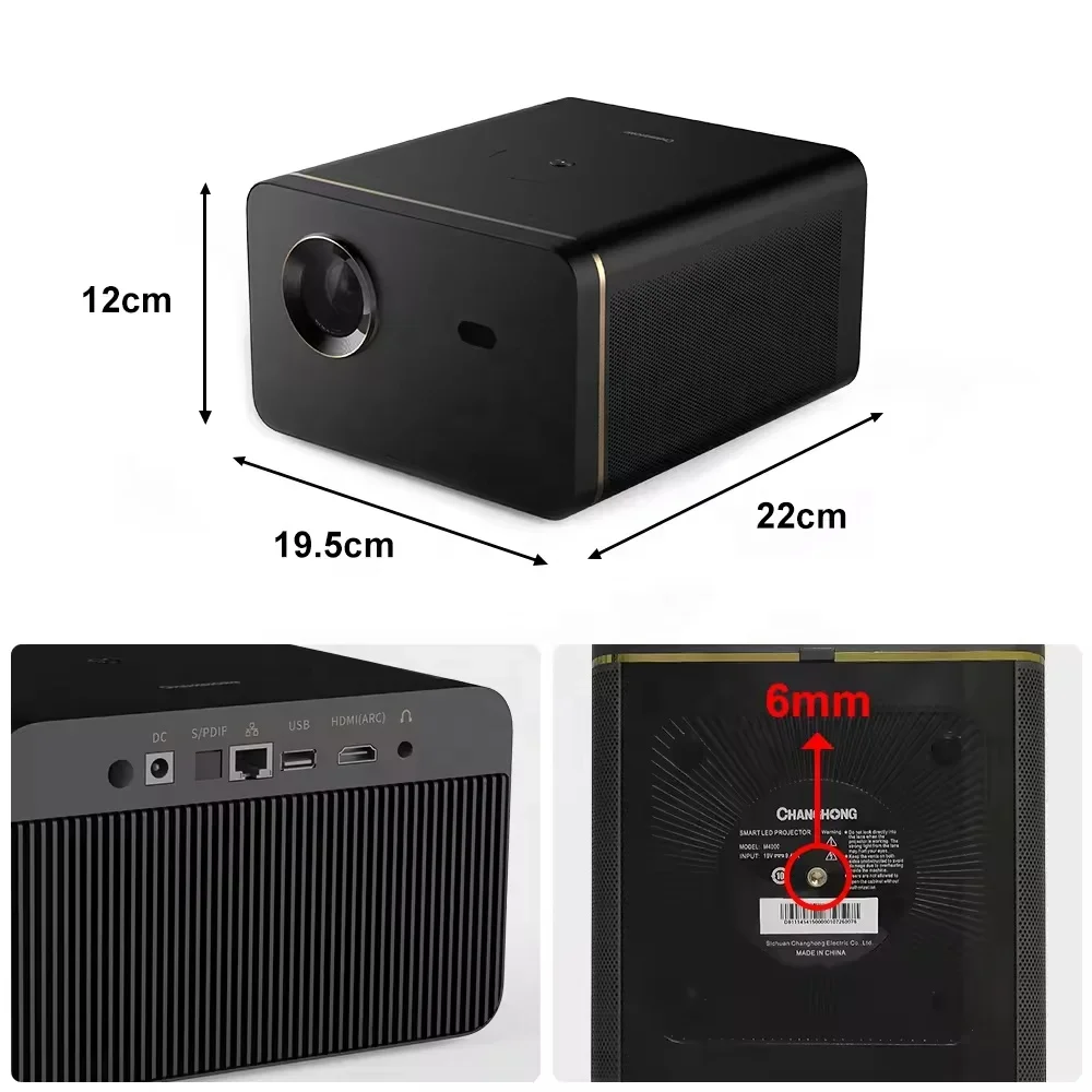 Changhong CHiQ M4000 Native 1080P DLP Proyector 2000 ANSI Lumens MEMC 3G+32G Smart Android Projetor 4K Home Cinema Video Beamer