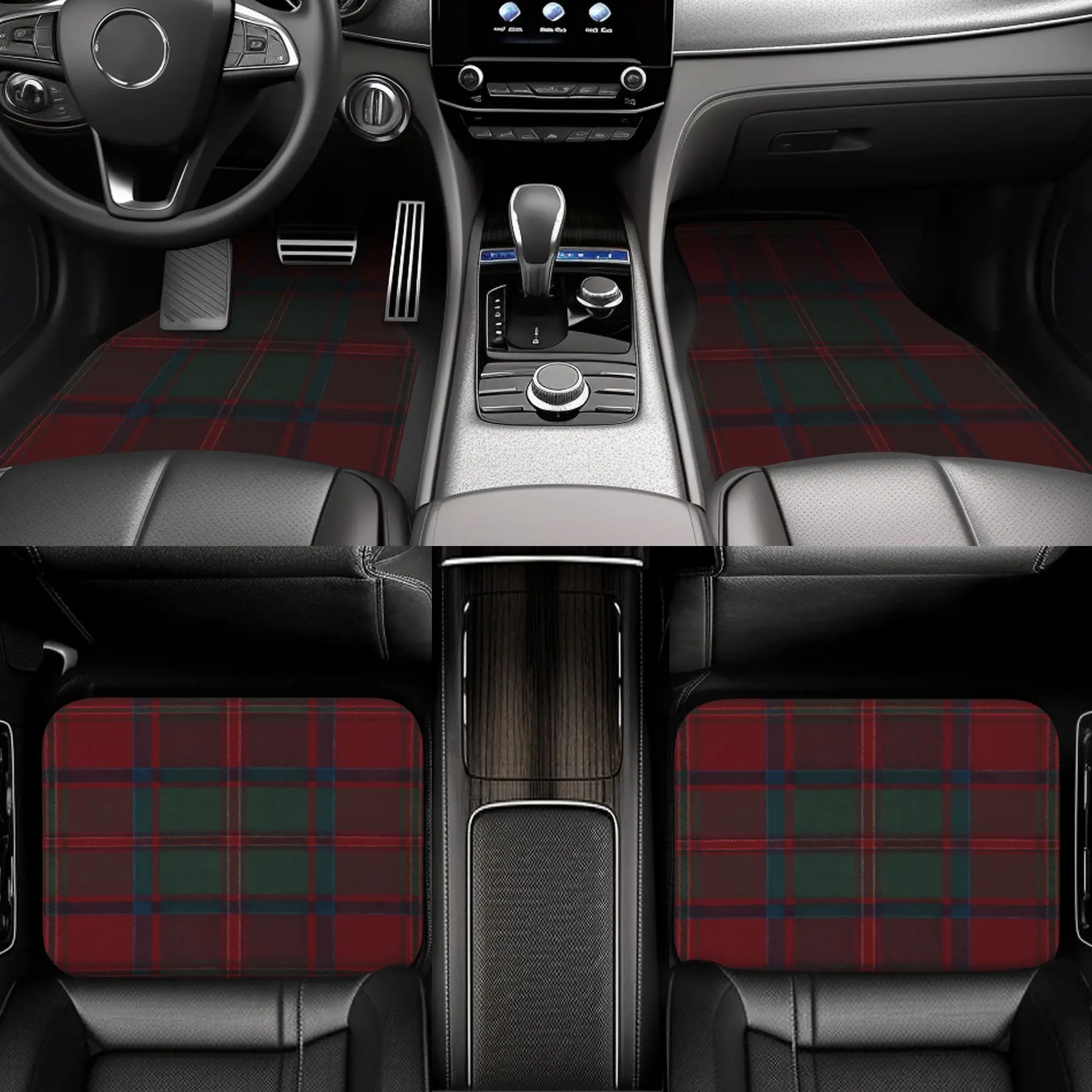 4pcs Car Floor Mats With Personalized Designs. Stylish And Classic Shapes, Perfect For Car Modifications. Suitable For Car Inter