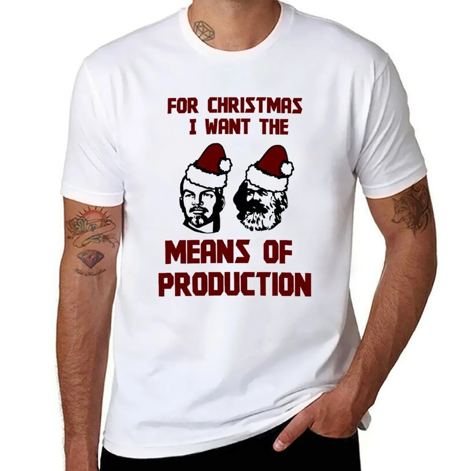 

At Christmas I want the means of production - Lenin Marx T-Shirt t shirts for man pack white cotton t shirts man 100% T-shirt