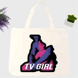 TV Mädchen Einkaufstasche Lebensmittel geschäft Handtasche Bolasas de Tela Tote Bolsa Einkaufstasche Jute Tote Stoff benutzer definierte