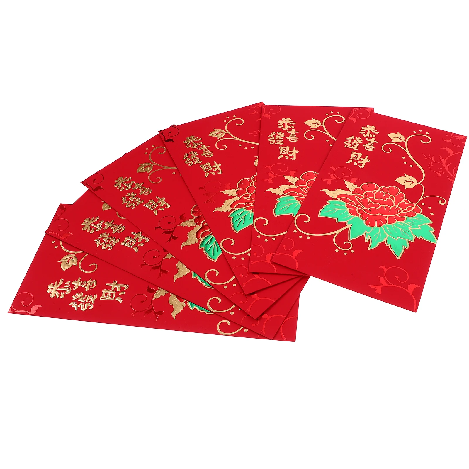 

6 Pcs Red Envelopes Chinese New Year Paper Money Pouches Gift Envelopes Packets Elegant Design Traditional Occasions