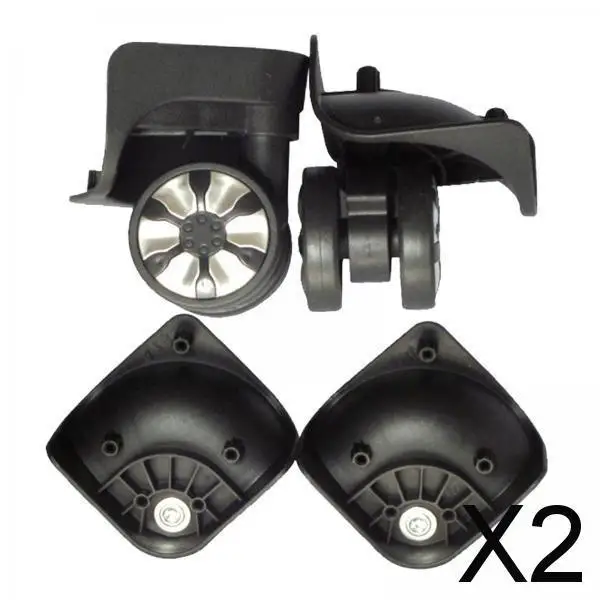 

2 универсальных колеса для чемодана, черные, для самостоятельной замены, аксессуары для багажа