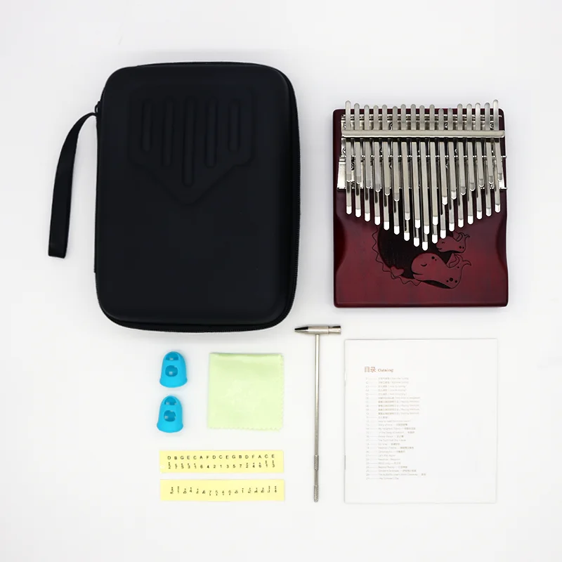 34 Key Kalimba Thumb Piano Chromatic Keys With Portable Case Double-layer Keys Premium Mahogany Mbira Instrument Gifts