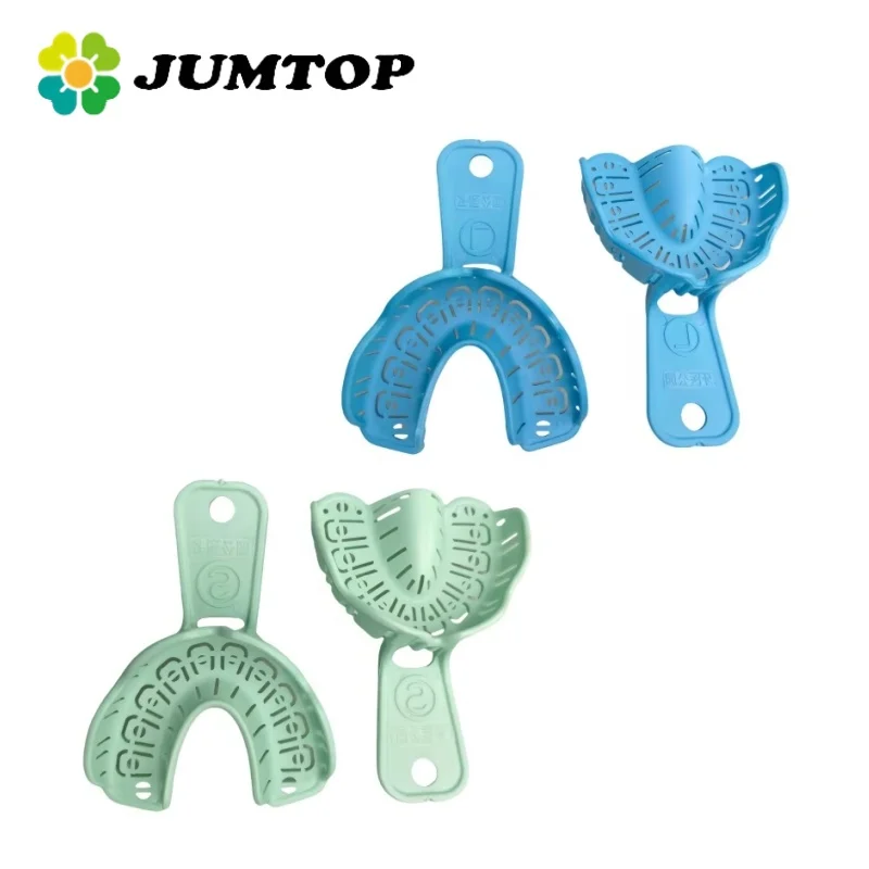 JUMTOP 1 Pair Dental Implant Tray Full Mouth Impression Trays Upper and Lower Removable Partial Mold Dentistry Tools