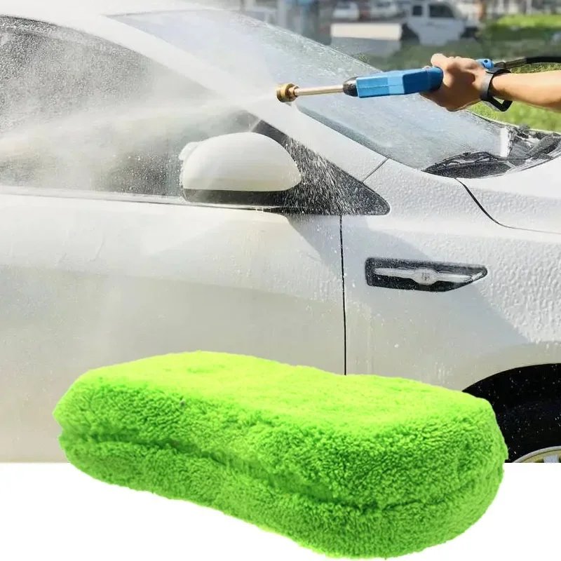 

Car Accessories 8-Shaped Cleaning Sponge Block Microfiber Double-Sided Coral Fleece Large Sponges Auto Maintain Washing Supplies