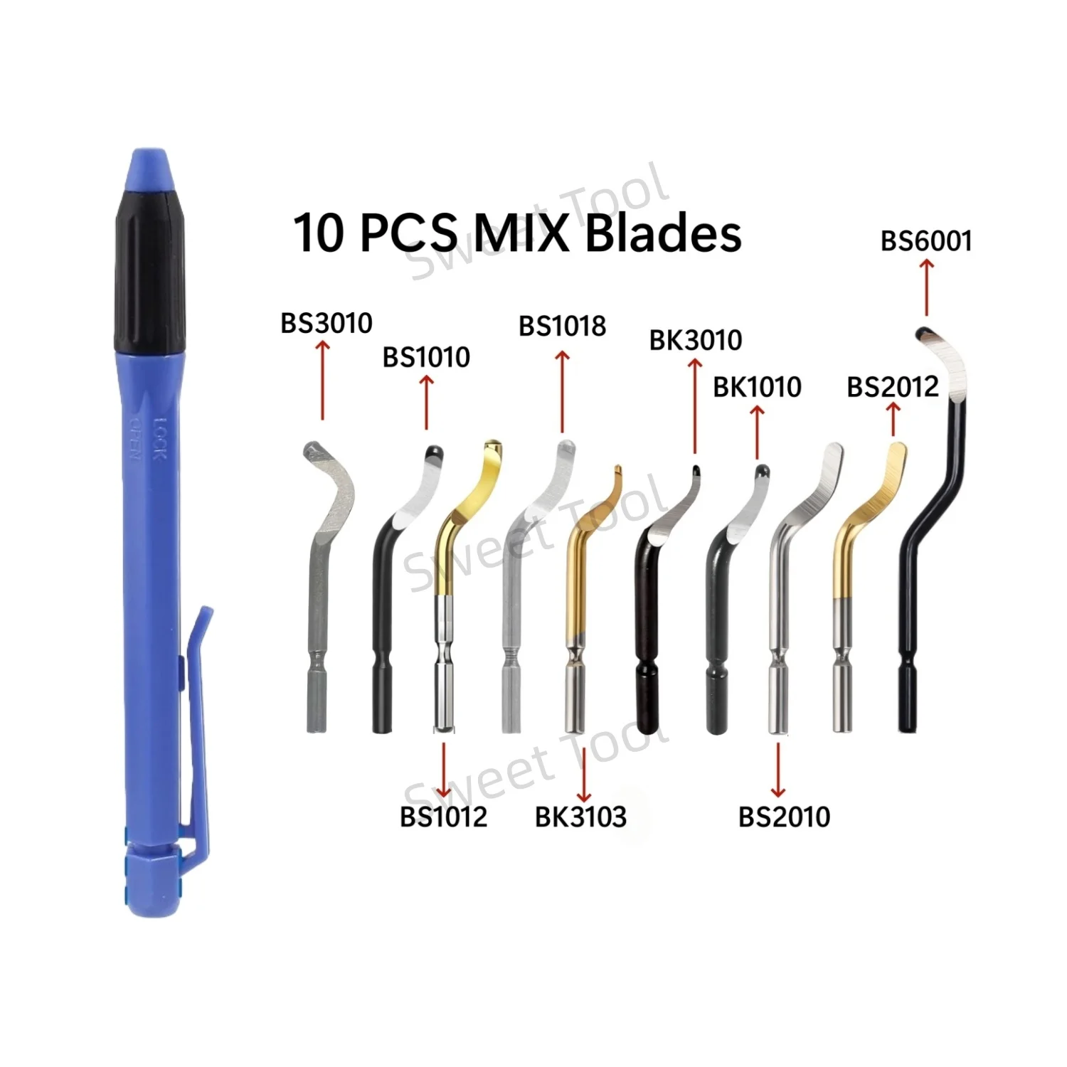 

EO2000 Deburring Tool Set with 10PCS Replacement Blades Great Burr Remover Hand Tool for Wood Plastic Aluminum Copper and Steel