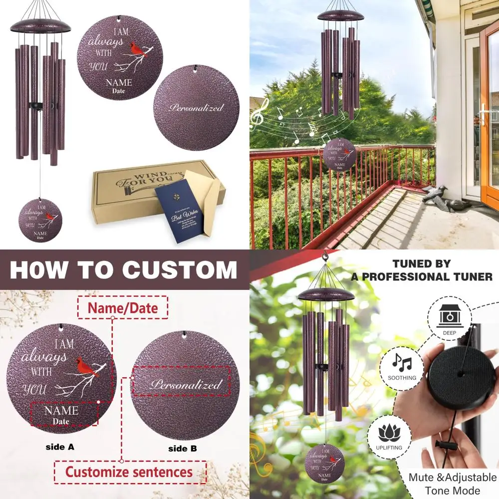 

32-inch elegant wind chimes: a tribute to cherished memories and departed loved ones