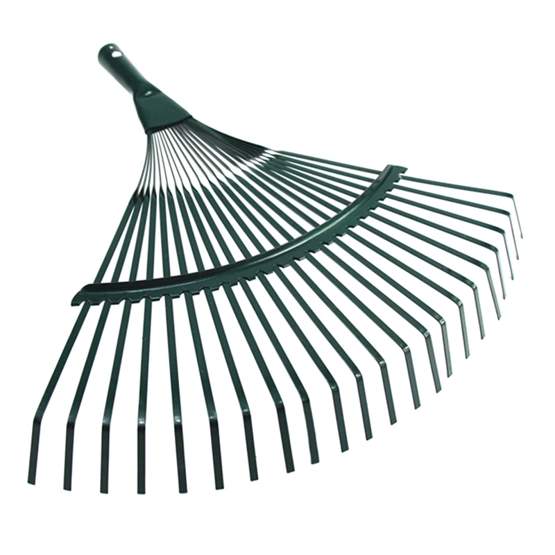 Compact Steel Replacement 22 Tooth Leaf Rake for Head Heavy Duty Lawn Leaves Garden Tools Patio Leaf High Carbon Steel