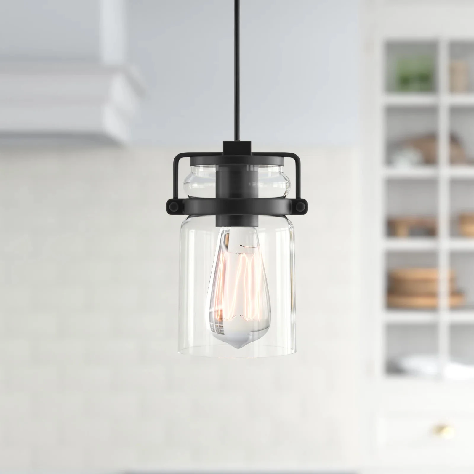 

Black Pendant Light Led Retro Chandelier Restaurant Bar Light Single Pendant Adjustable Length Indoor Lighting Bulb Not Include