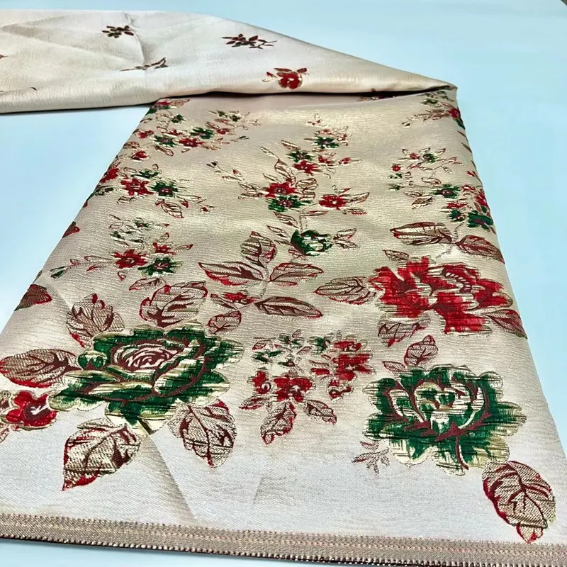 Tela de encaje de Damasco africano para novia, tejido de encaje francés Jacquard, tejido de brocado para boda TS2169, nuevo diseño