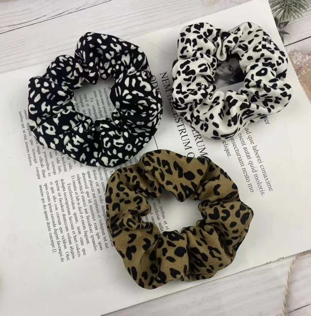 ربطة شعر جديدة للأمعاء الغليظة بطبعة الفهد للنساء، نمط كوري قديم، مزاج بسيط، حبل شعر متعدد الاستخدامات للنساء #4