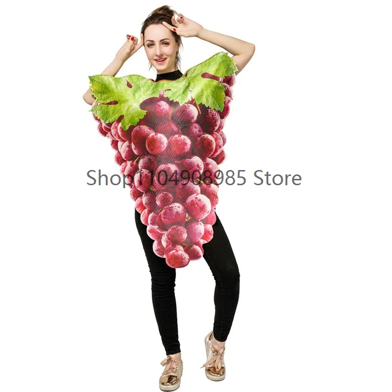 UX1 Funny Couple Model Grape Jumpsuit Halloween Spoof Fruit Performance Costume Stage Play Party Festival Play Costume view 3