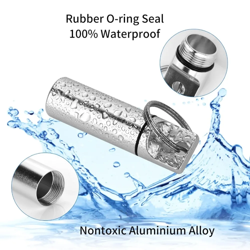 جديد محمول مقاوم للماء الألومنيوم معدن حلقة رئيسية علبة حبوب منع الحمل حاوية منظم كبسولة محكم اللوحي للتخزين على الذهاب #4