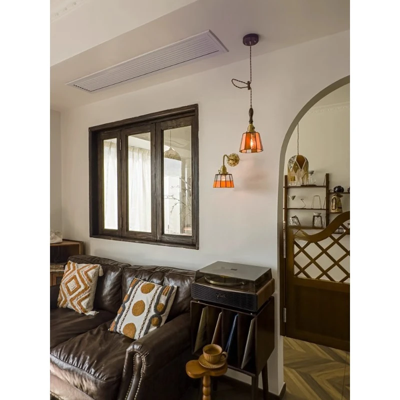 Coffee clothing store bedside lamp, medieval brass aisle small wall lamp