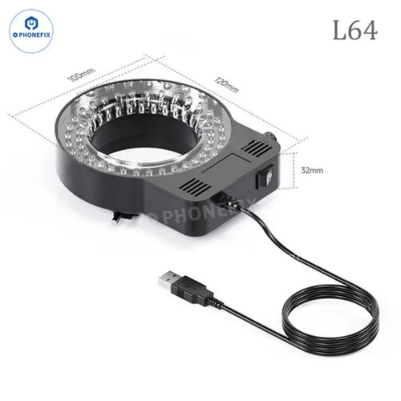 Imagem -05 - Mecânico Led Usb Microscópio Anel Luz Polarizada Lâmpada Iluminador para Microscópio Trinocular Ferramentas de Reparação de Solda L64 72 144