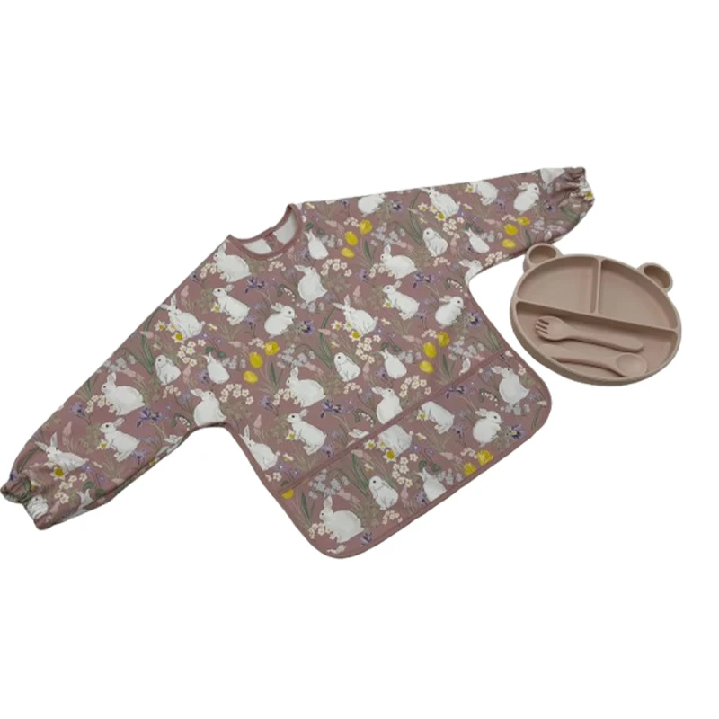 Силиконовые детские нагрудники из искусственной кожи с длинными рукавами, набор из 4 шт., детские светодиодные принадлежности для отлучения от груди, без BPA, детские нагрудники с длинными рукавами - Babie Силиконовые детские нагрудники из искусственной кожи с длинными рукавами, набор из 4 шт., детские светодиодные принадлежности для отлучения от груди, без BPA, детские нагрудники с длинными рукавами - Babie