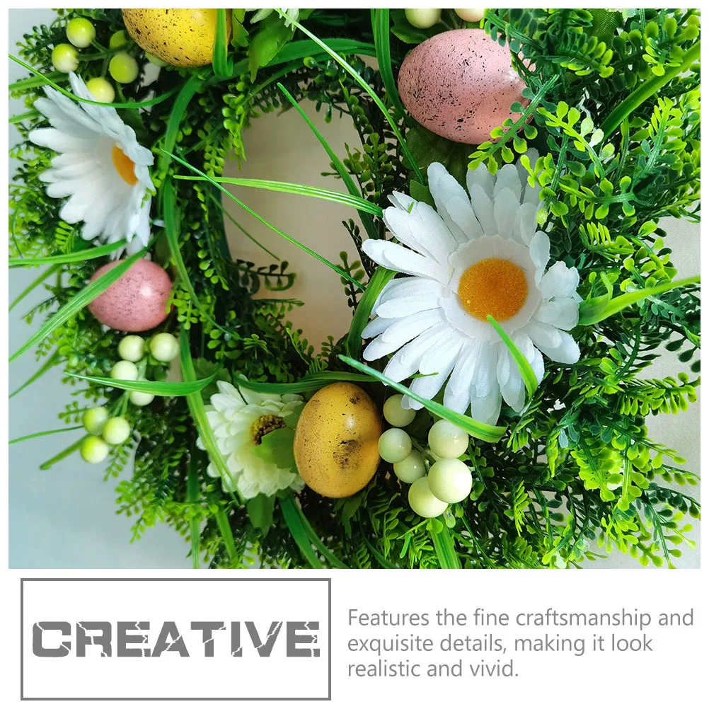 

Easter Wreath Pendant with Colorful Egg Decor Creative Festival Hanging Ornament for Door Window Wall Decoration Unique Easter
