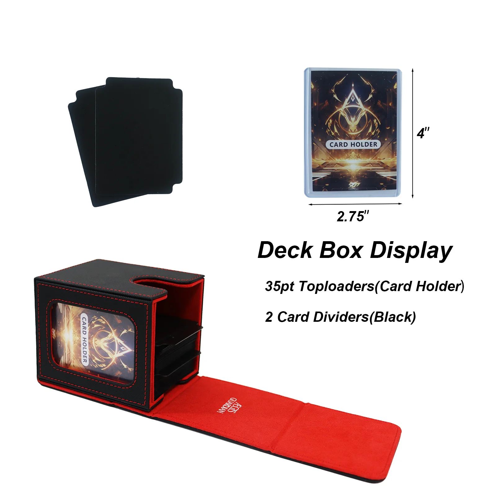 New Trading Card Deck Box Lightweight Holds 100 Trading Card Durable with Baffle Holder for TCG Collectible Cards Card