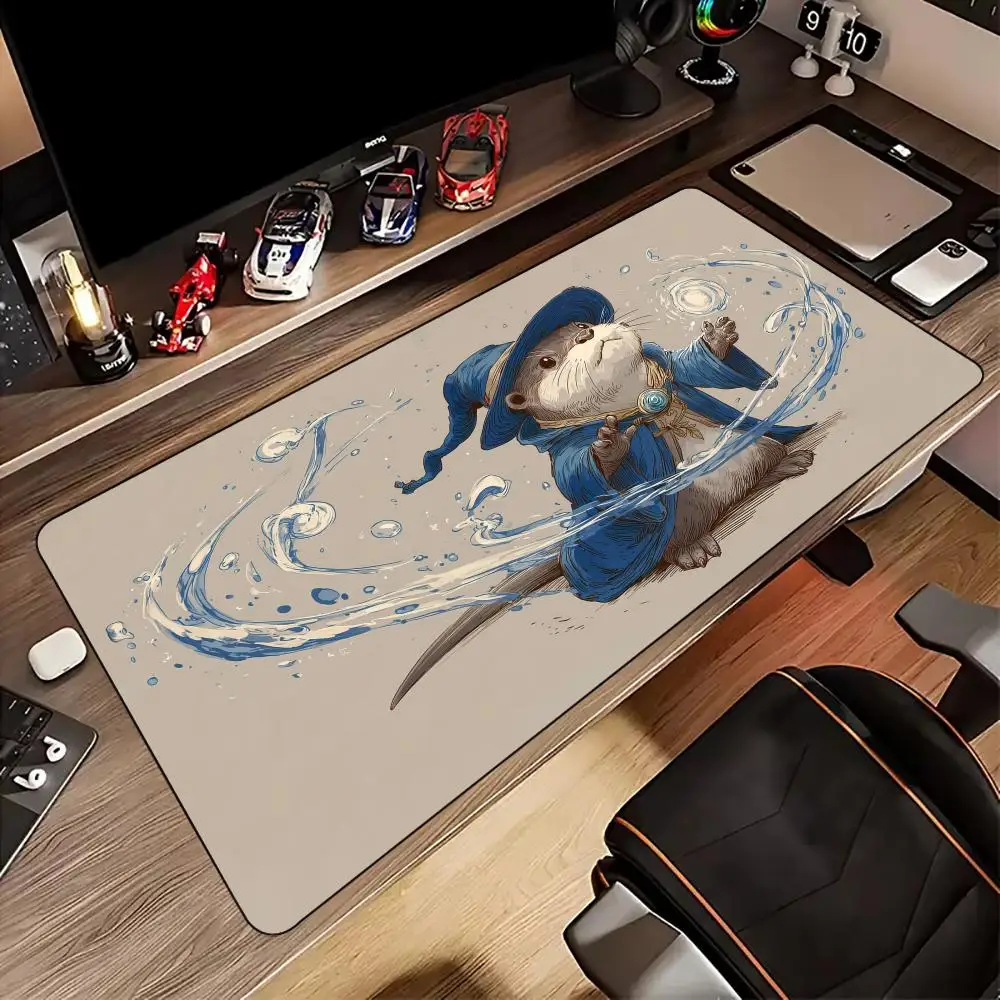 

Милый игровой коврик Magic Otter, коврик для мыши, настольный коврик, игровые коврики, резиновые противоскользящие прочные аксессуары для ПК, клавиатура, расширенные коврики для мыши, коврик