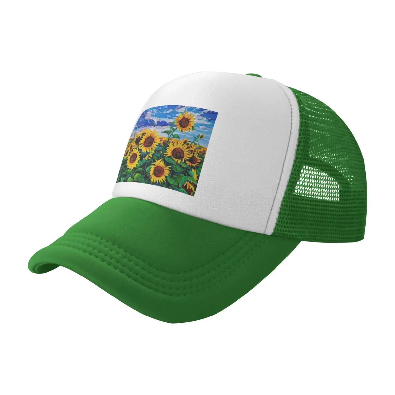 

Landscape With Sunflowers Baseball Cap For Women Men Adjustable Trucker Hat Running Snapback Hat Breathable Outdoor Sports Hat