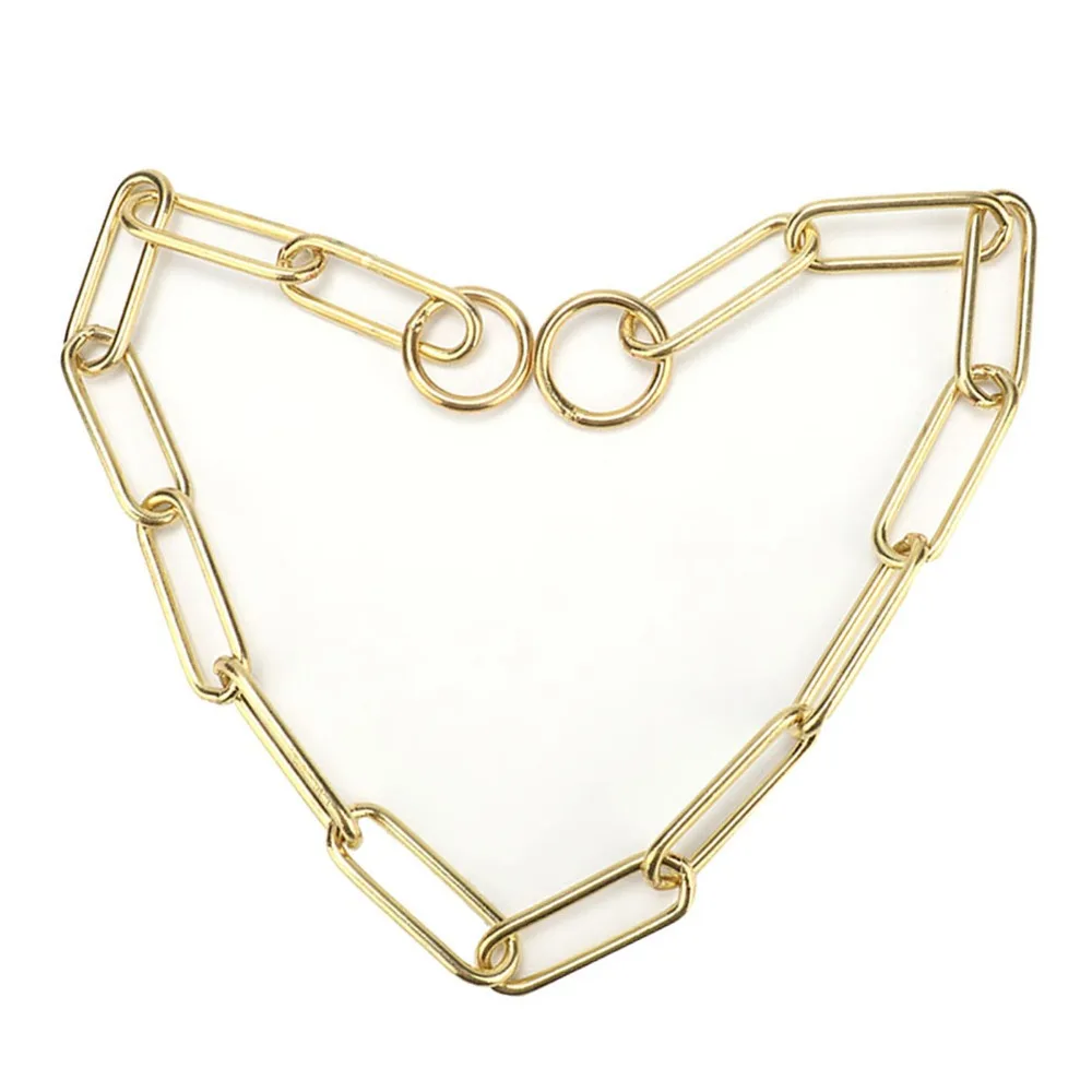 Solid Copper Dog Chain Smooth Polished Square Link Copper Pet Neck Band Heavy Duty Build Adjustable Loop Snake Chain Lead