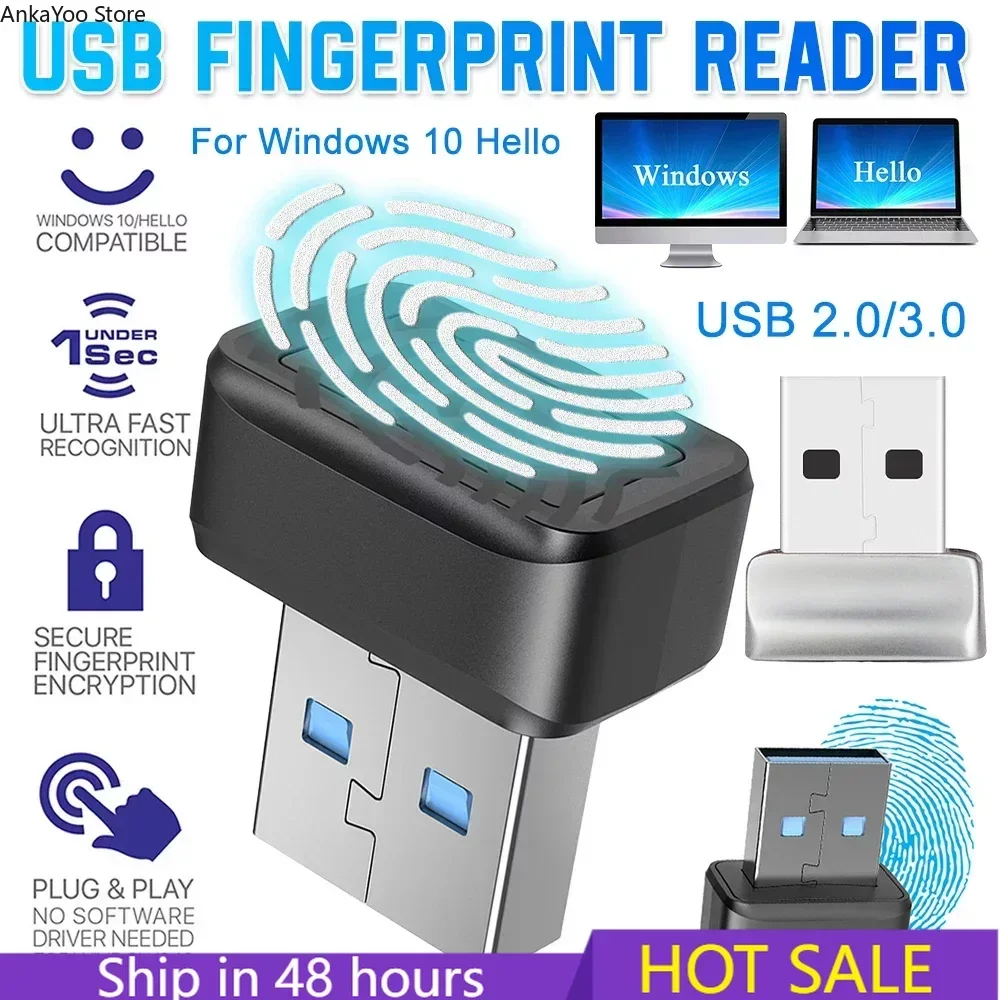 

Mini USB Fingerprint Reader PC Laptop Fingerprint Readers For Windows 10 Hello Login/Sign-in Modules Biometric Scanner Padlocks