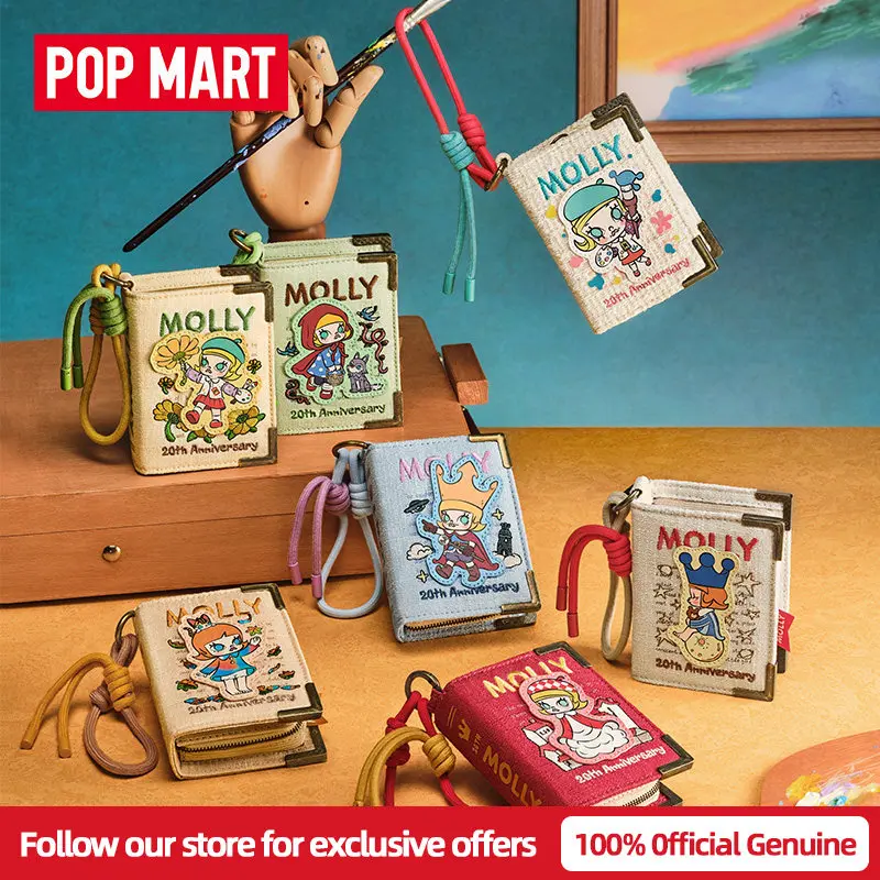 

Genuine POP MART Molly Scenery Along The Wa 20th Anniversary Series Mini Blind Box TrendyCard Purse Pendant Mystery Box Gift