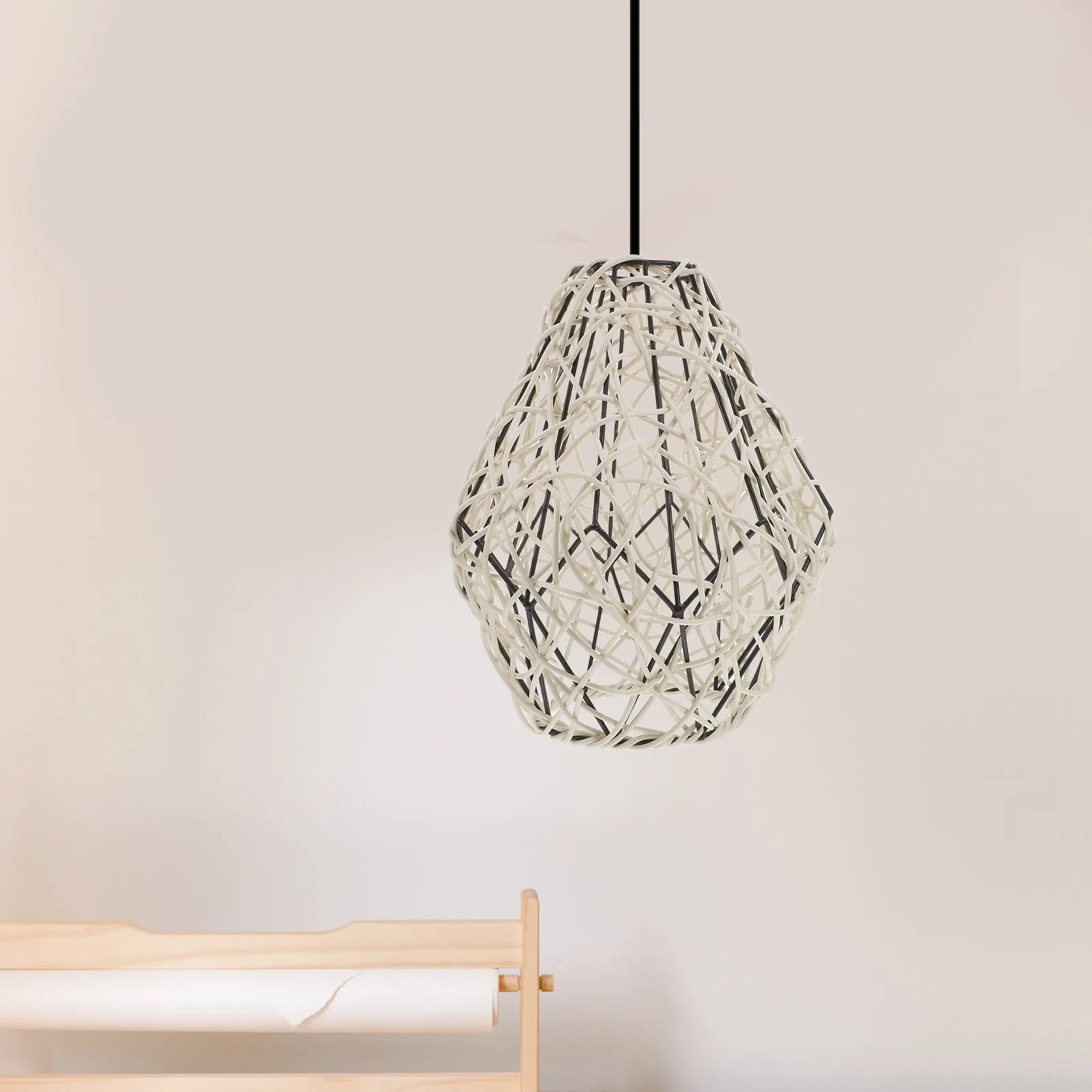 1 قطعة قفص معدني عاكس الضوء خمر الصناعية قلادة غطاء خفيف للمطبخ مزرعة غرفة نوم ديكور السقف فانوس معلق #3