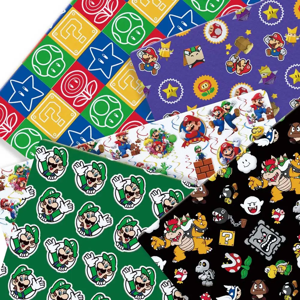 

Mario 100 cotton Cartoon Fabric 140*50cm Handmade Sewing Patchwork Quilting Baby Dress Fabric