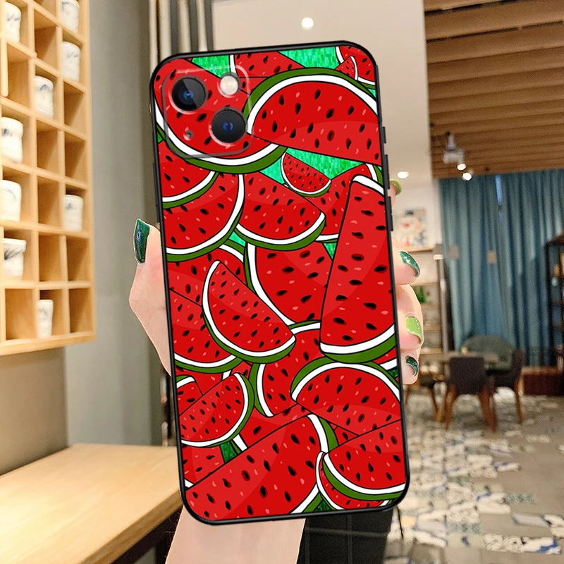 Cute Summer Fruit Watermelon Case For iPhone 14 15 16 13 12 11 Pro Max XR XS X Plus 12 13 Mini Phone Cover