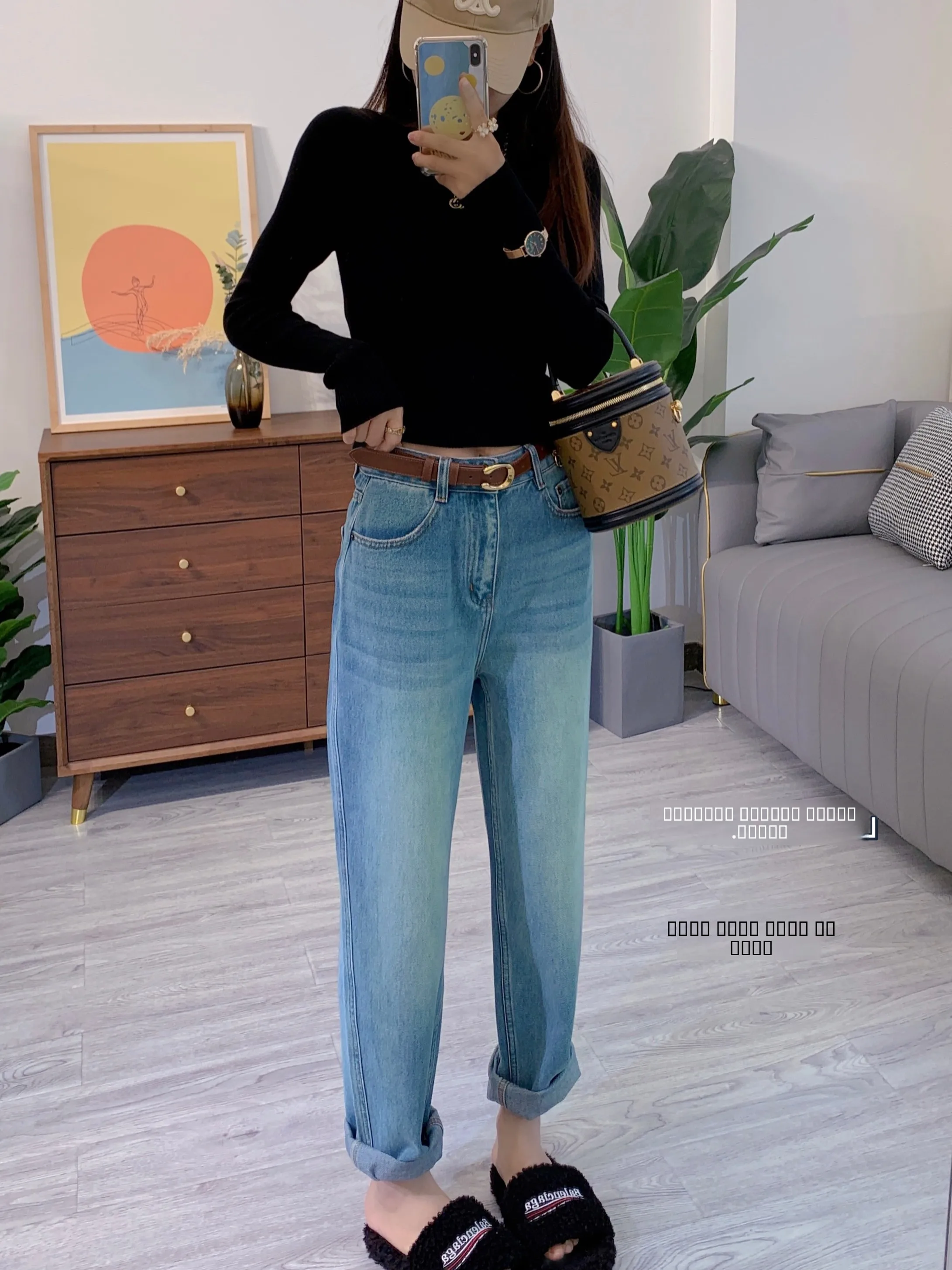 

High Waist Loose Casual Harajuku Jeans Women's Spring Autumn New Sle Dad Jeans Blue Color Long Pants Faionable Slimming