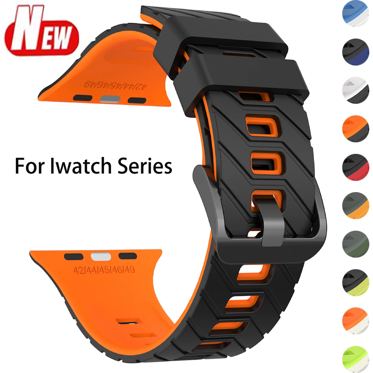 Silikon-Sportarmband für Iwatch Ultra 3/2 S11 10 9 8 7 SE3 Elastisches Band für Apple Watch 49 42 44 45 46mm Zweifarbiges Armband
