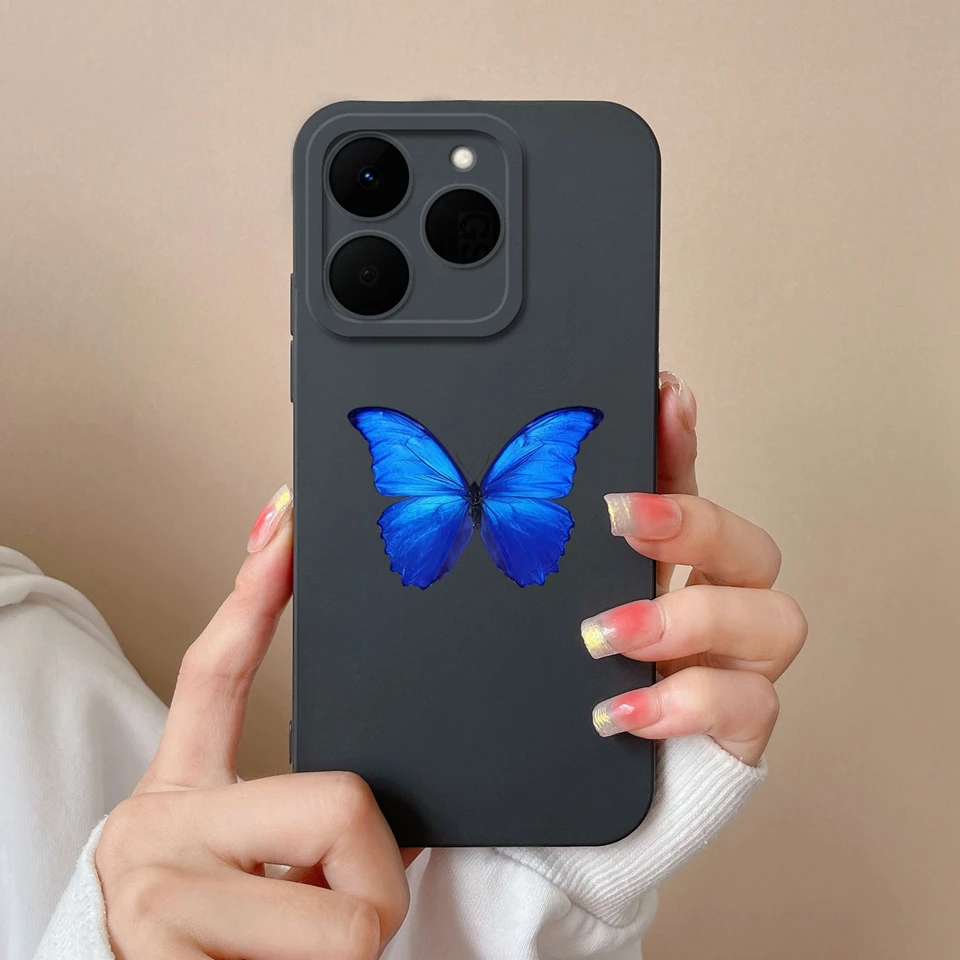 Per Realme 15X 15T Custodia Viola Farfalla Ragazza Silicone Antiscivolo Antiurto Antivegetativa Paraurti Estetico Per OPPO Realme15X Capa