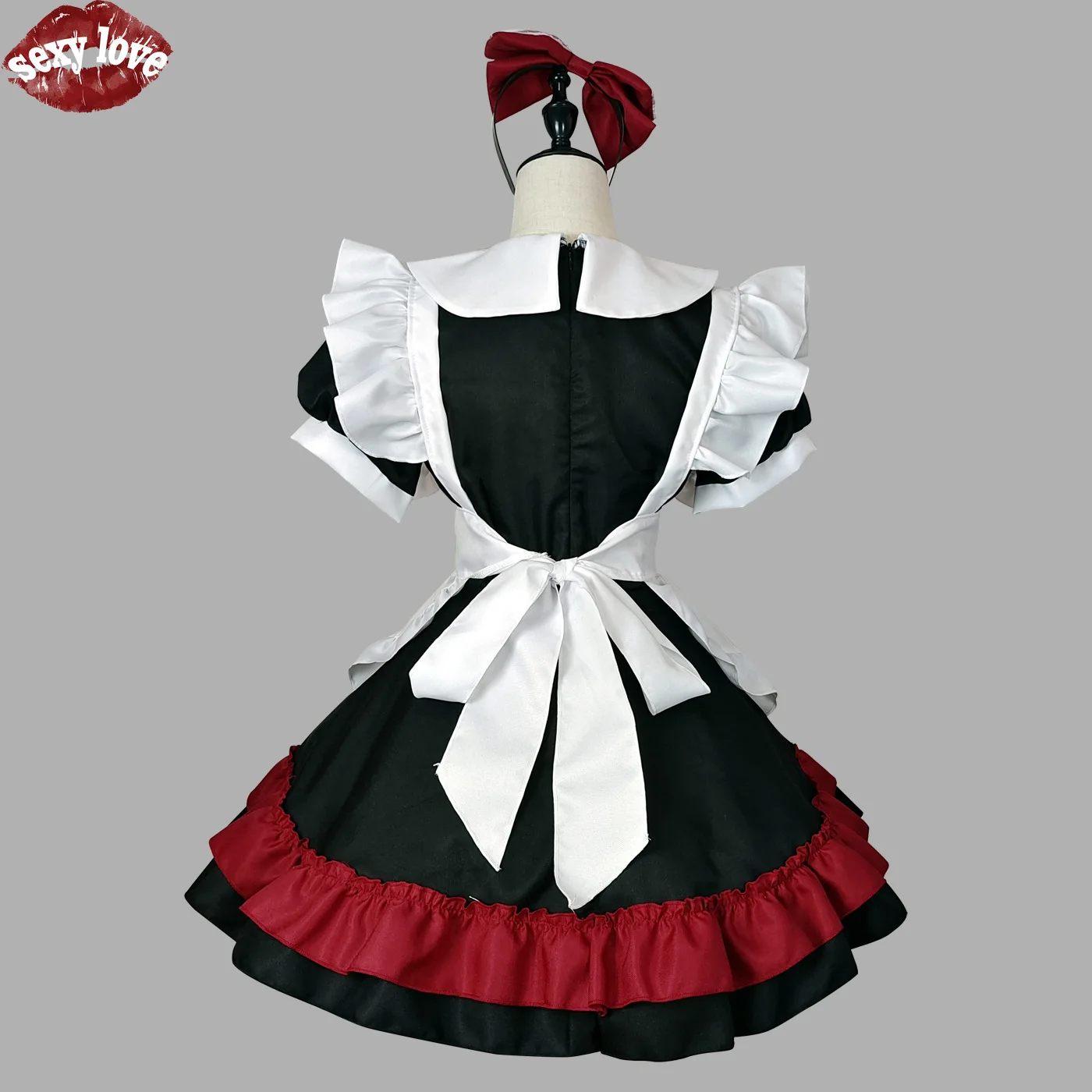 Top Selling Halloween Decoration: Vampire, Little Devil, Maid Lolita Gothic Style Black and Red Maid, Cosplay Costume From Anime