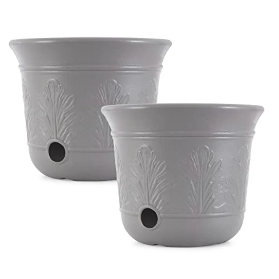

2 Pack 300 Foot Heavy Duty 5 Gallon Decorative Plastic Hose Pot for Expandable and Lightweight Hoses, Ideal for Garden, Patio a