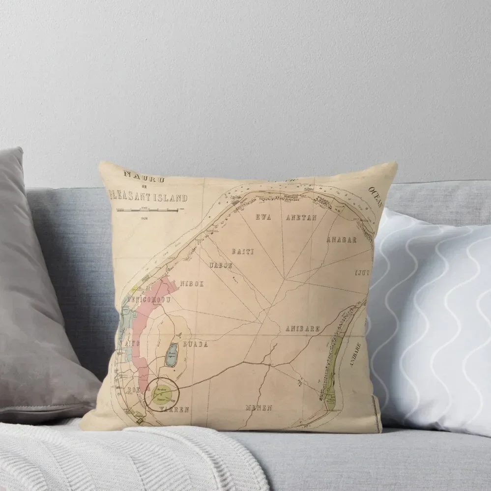 

Nauru Vintage Map 1926 Throw Pillow Sofa Pillow Cover Pillowcases Cushion Covers Sofa Cushion Cover Luxury Cushion Cover pillow