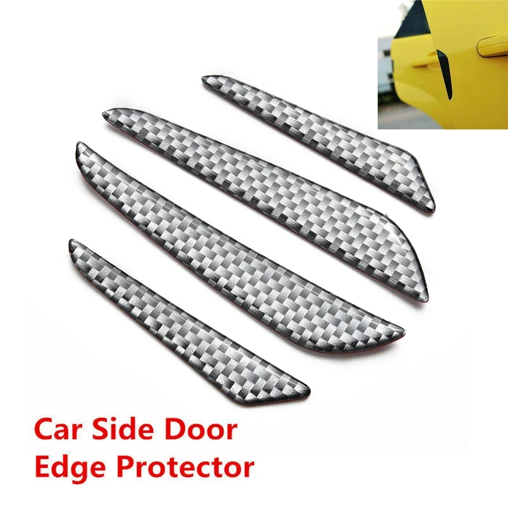 FINDME 4pcs Car Door Edge Anti-collision Protector Bar Stickers Universal Carbon Fiber Car Door Side Edge Guard Protection Trim