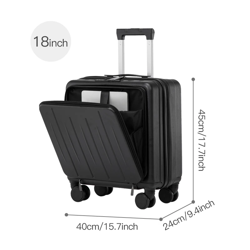 حقيبة حمل قابلة للطي مقاس 18 بوصة، حقيبة أمتعة صغيرة الحجم مع حامل أكواب وحامل هاتف بعجلات دوارة خفيفة الوزن لكل من ذلك #6