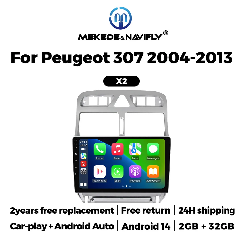 2026 Android 14 9inch Touch Screen For Peugeot 307 307CC 307SW 2002-2013 Car Radio Support Carplay Android AUTO RDS WIFI GPS SWC