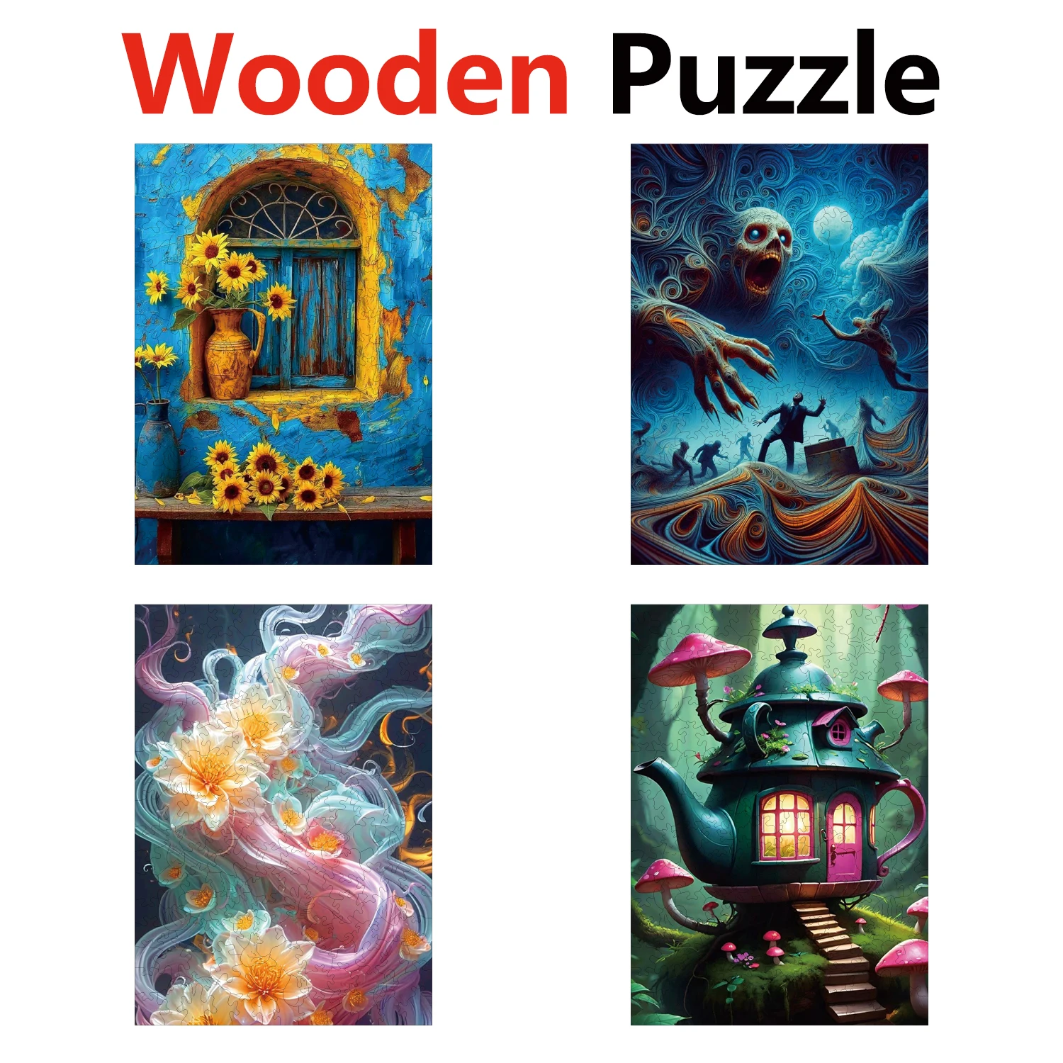 

Flower Soul Teapot Animal Puzzles High Quality Jigsaw Puzzle Wooden Puzzle Best Christmas Gift