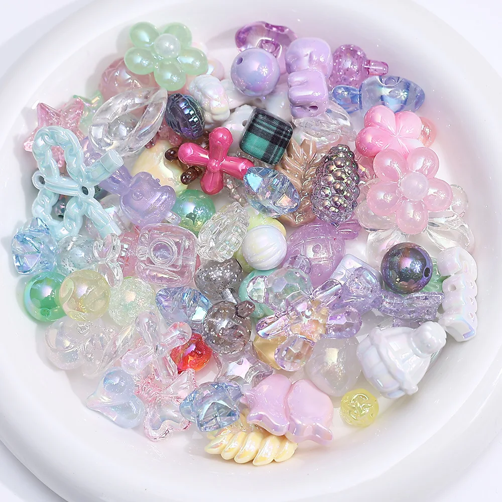 30Gram Acrylic Mixed Color Dopamine Color System Beads Shaped Spacer Beads For DIY Necklace Bracelet Jewelry Making Accessories